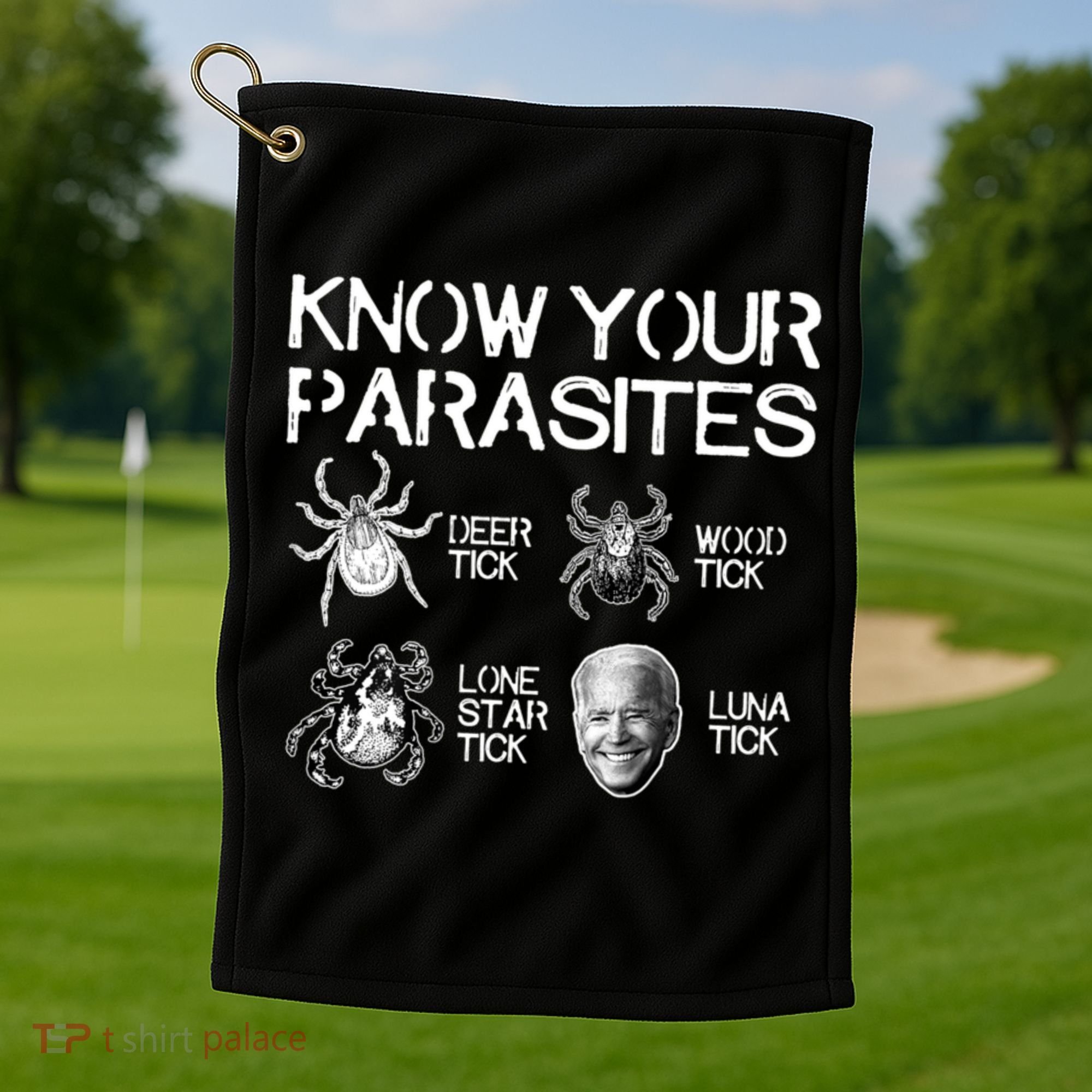 Know Your Parasites Tick Biden Golf Towel