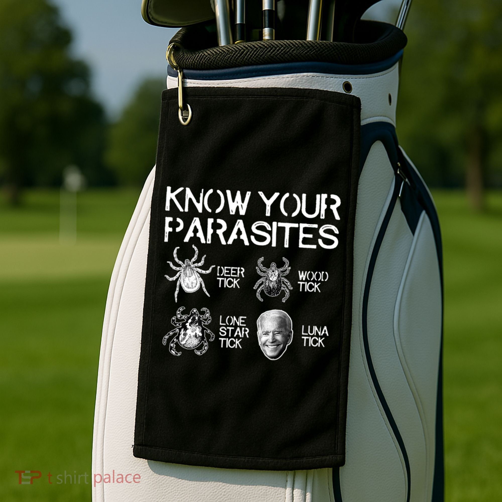 Know Your Parasites Tick Biden Golf Towel