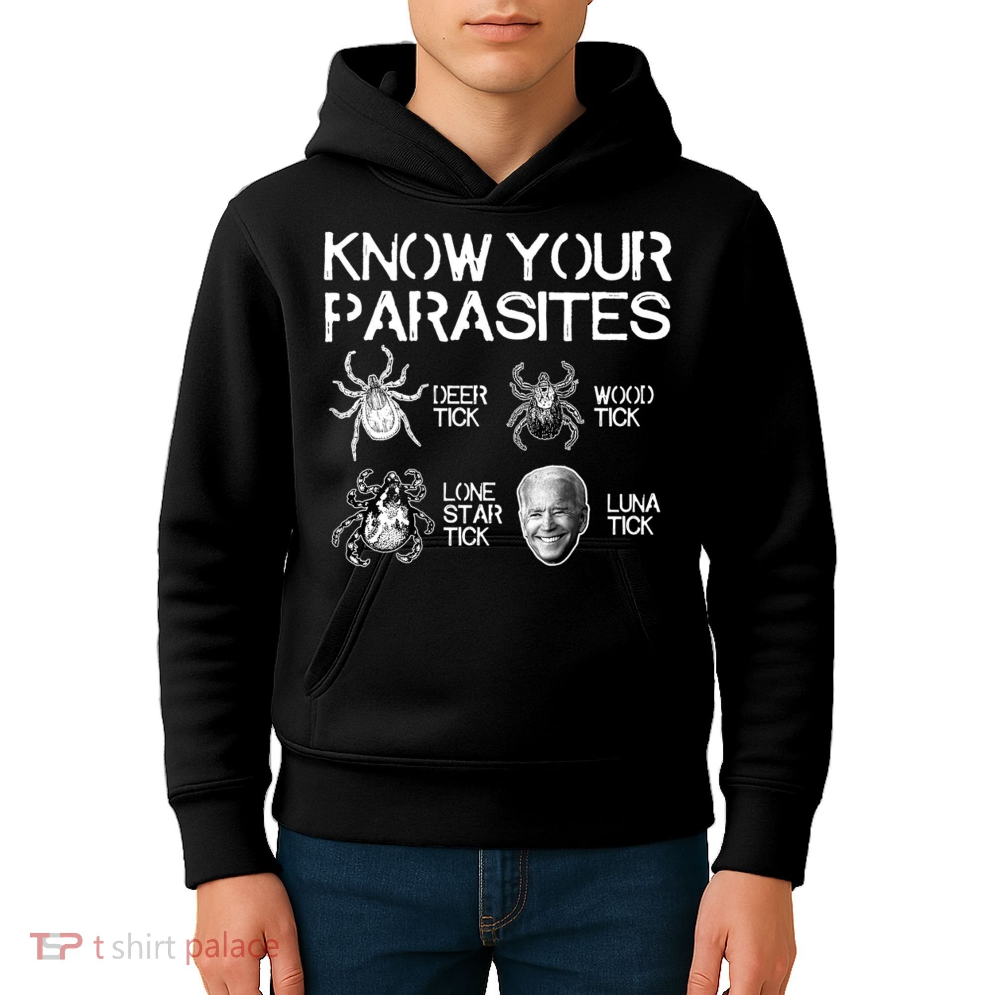 Know Your Parasites Tick Biden Kids Hoodie