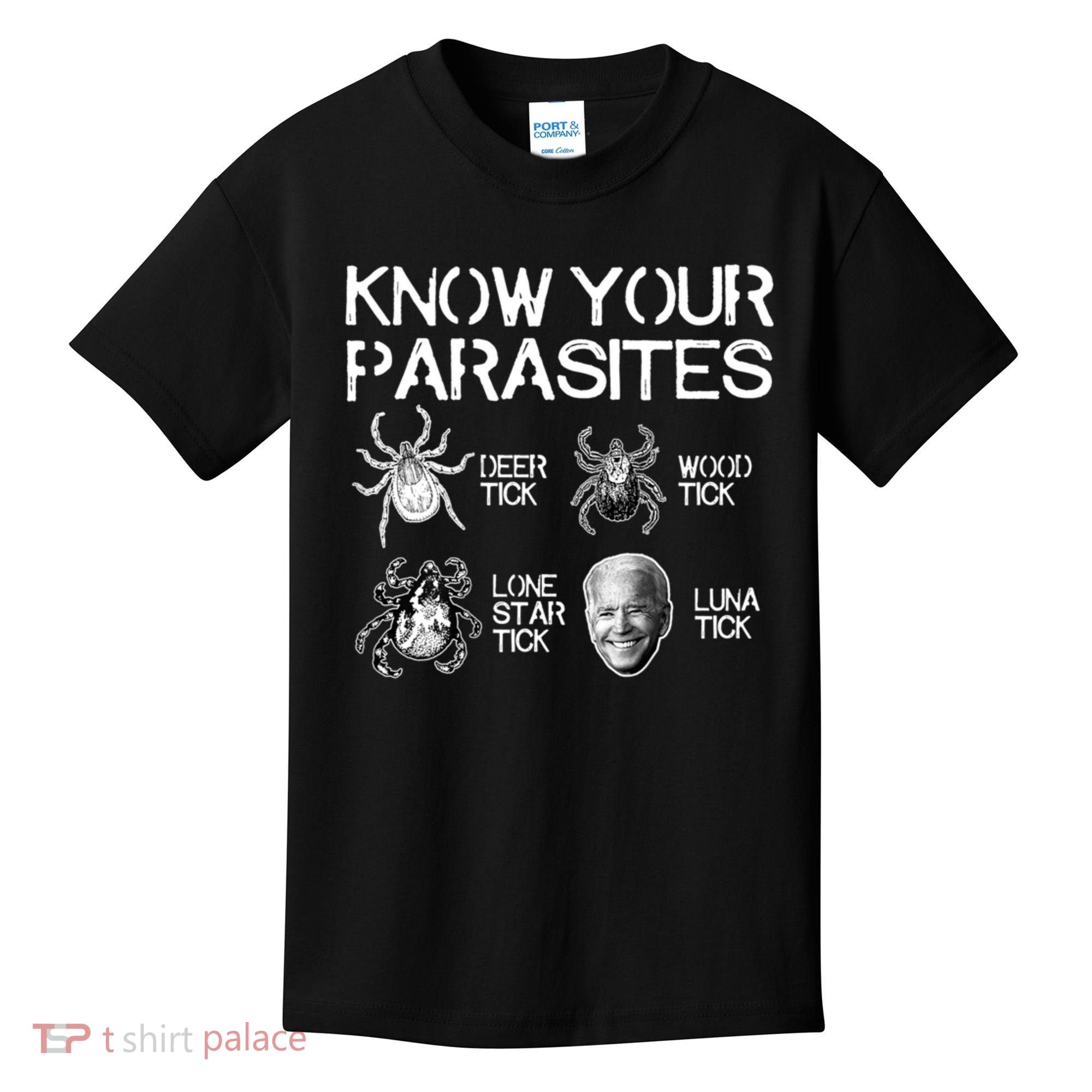 Know Your Parasites Tick Biden Kids T-Shirt
