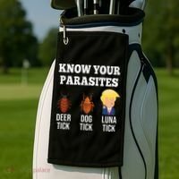 Know Your Parasites Antitrump Funny Luna Tick Resist Golf Towel thumb 2
