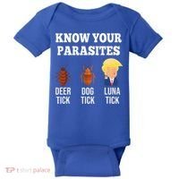 Know Your Parasites Antitrump Funny Luna Tick Resist Baby Bodysuit thumb 0