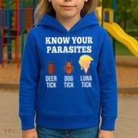 Know Your Parasites Antitrump Funny Luna Tick Resist Kids Hoodie thumb 3