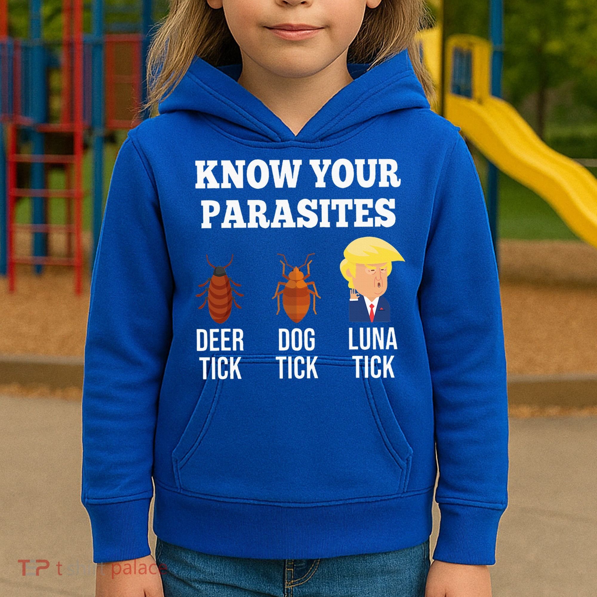 Know Your Parasites Antitrump Funny Luna Tick Resist Kids Hoodie
