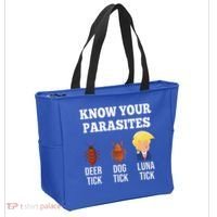 Know Your Parasites Antitrump Funny Luna Tick Resist Tote Bag thumb 2