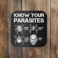 Know Your Parasites Anti Joe Biden Funny Coaster thumb 0