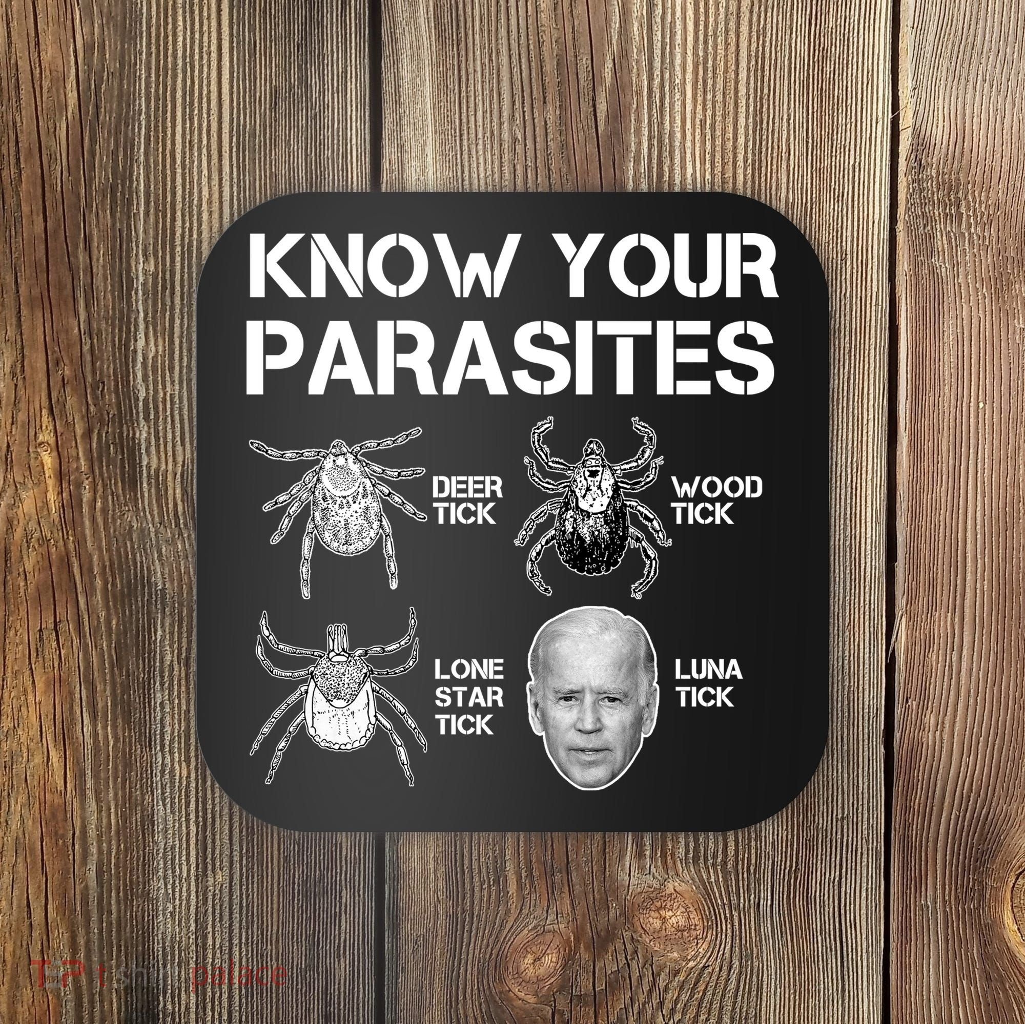 Know Your Parasites Anti Joe Biden Funny Coaster