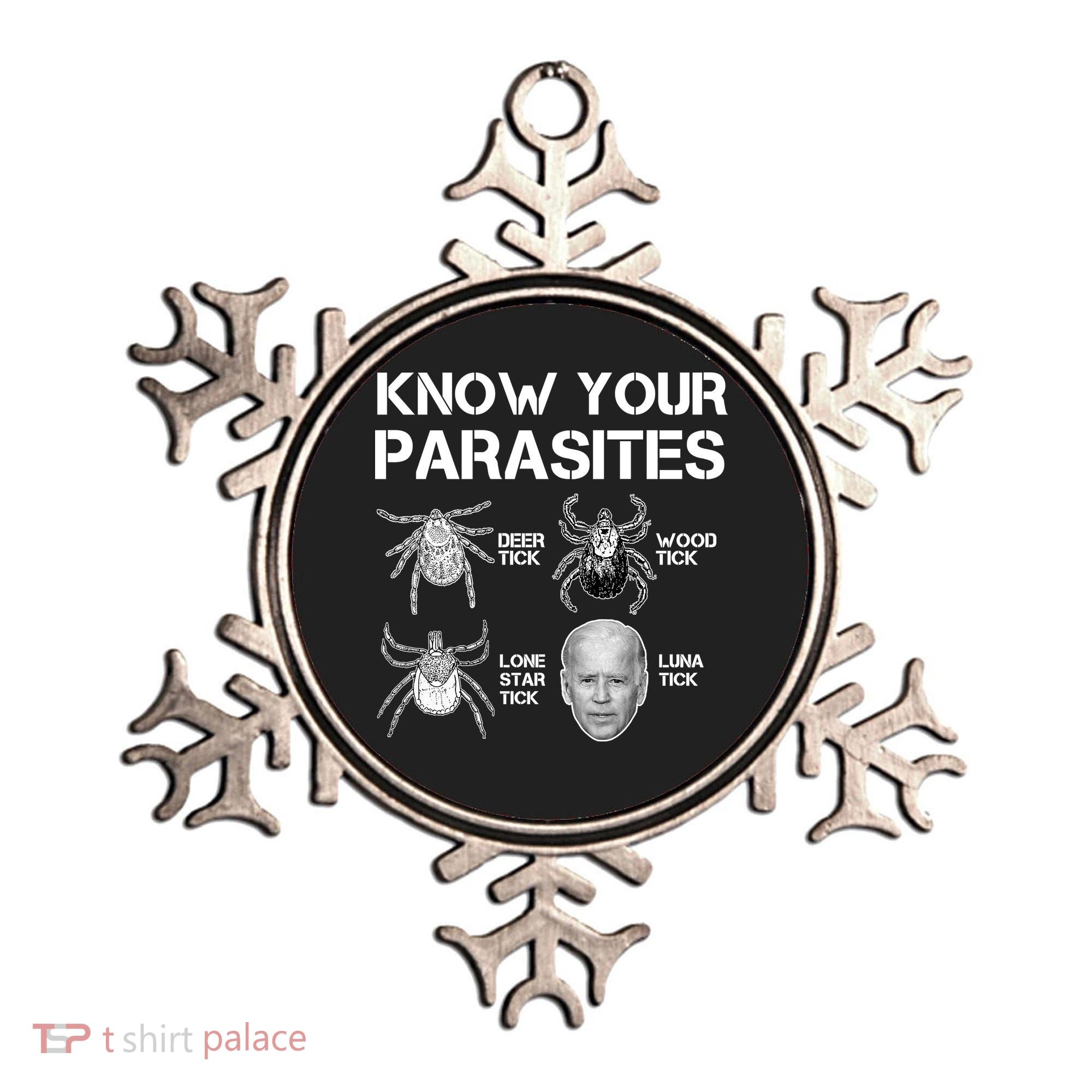 Know Your Parasites Anti Joe Biden Funny Ornament