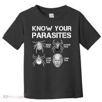 Know Your Parasites Anti Joe Biden Funny Toddler T-Shirt thumb 0