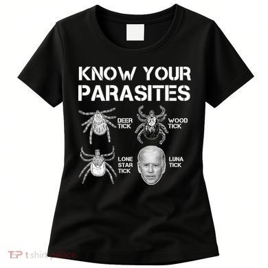 Know Your Parasites Anti Joe Biden Funny Women's T-Shirt