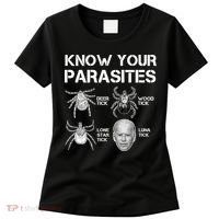 Know Your Parasites Anti Joe Biden Funny Women's T-Shirt thumb 0