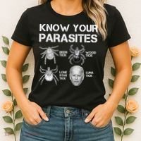 Know Your Parasites Anti Joe Biden Funny Women's T-Shirt thumb 2