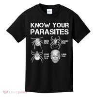Know Your Parasites Anti Joe Biden Funny Kids T-Shirt thumb 0