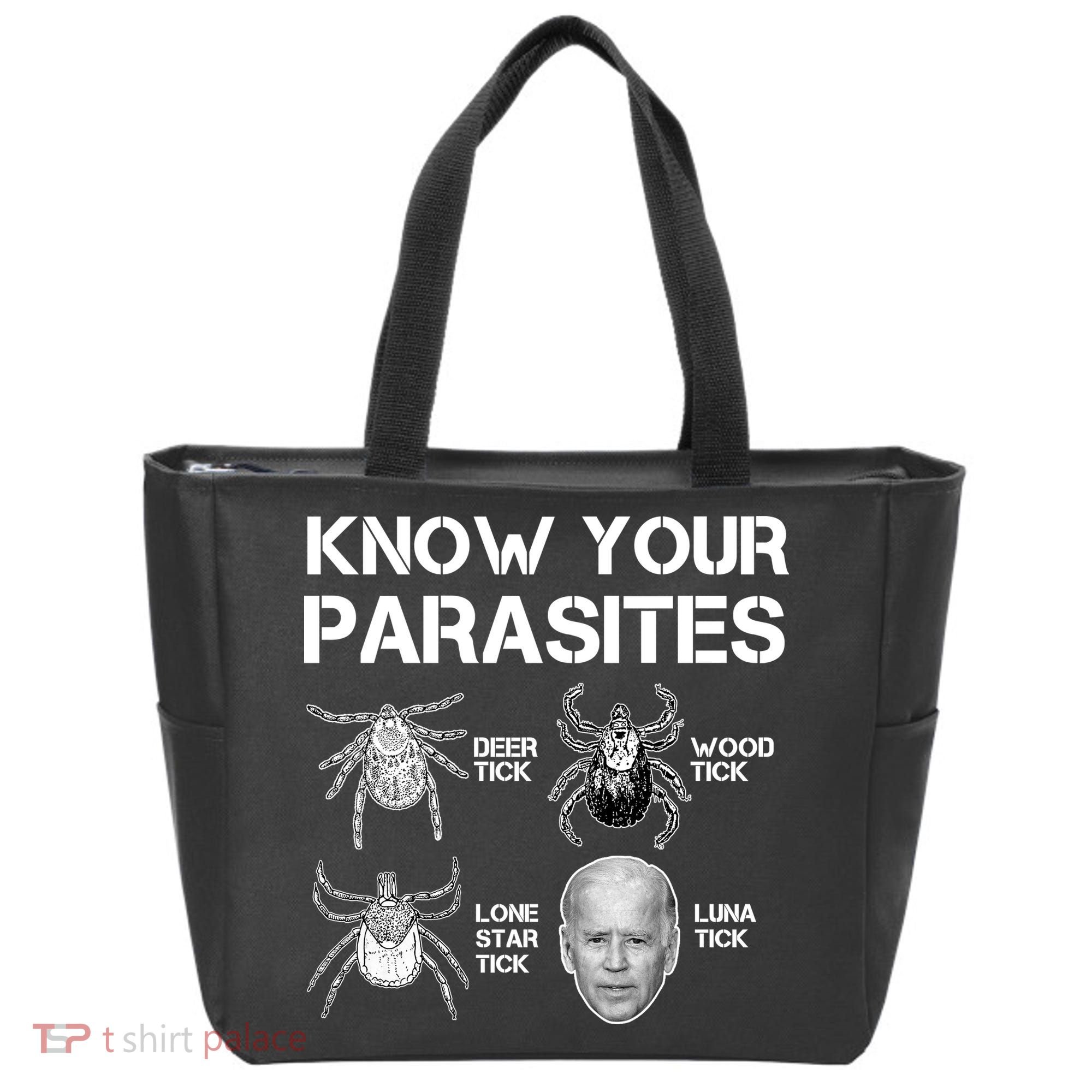 Know Your Parasites Anti Joe Biden Funny Tote Bag