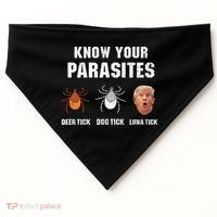 Know Your Parasites Funny Anti Trump USA-Made Doggie Bandana thumb 0