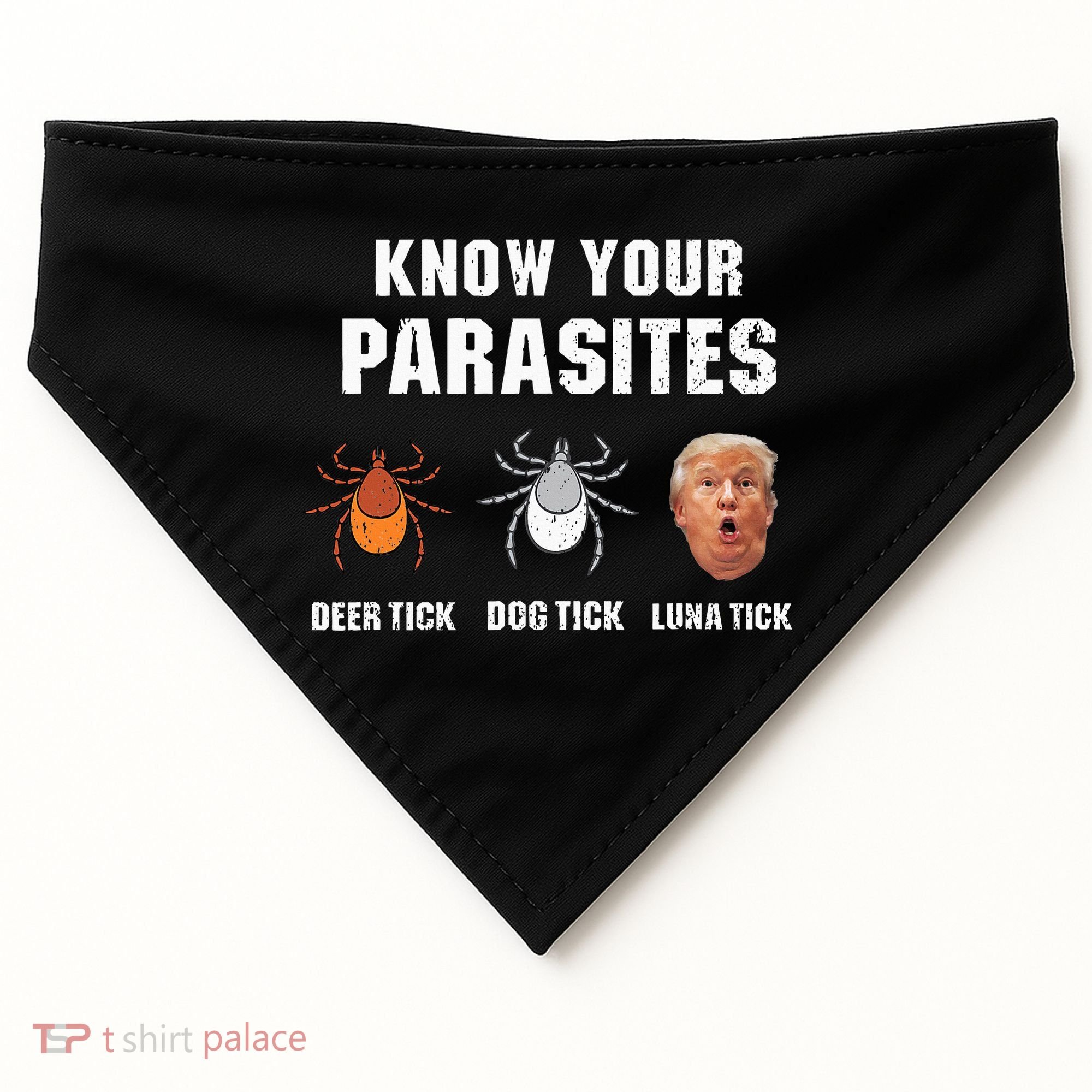 Know Your Parasites Funny Anti Trump USA-Made Doggie Bandana