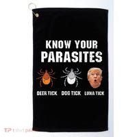 Know Your Parasites Funny Anti Trump Golf Towel thumb 0