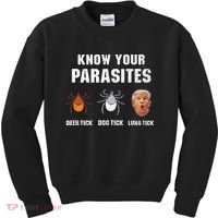 Know Your Parasites Funny Anti Trump Kids Sweatshirt thumb 0
