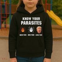 Know Your Parasites Funny Anti Trump Kids Hoodie thumb 3