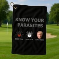 Know Your Parasites Anti Trump Resist Golf Towel thumb 1