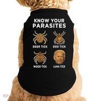 Know Your Parasites Funny Anti Joe Biden (On Back) Doggie Tank thumb 0