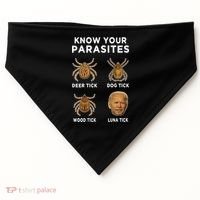 Know Your Parasites Funny Anti Joe Biden (On Back) USA-Made Doggie Bandana thumb 0