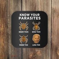 Know Your Parasites Funny Anti Joe Biden (On Back) Coaster thumb 0