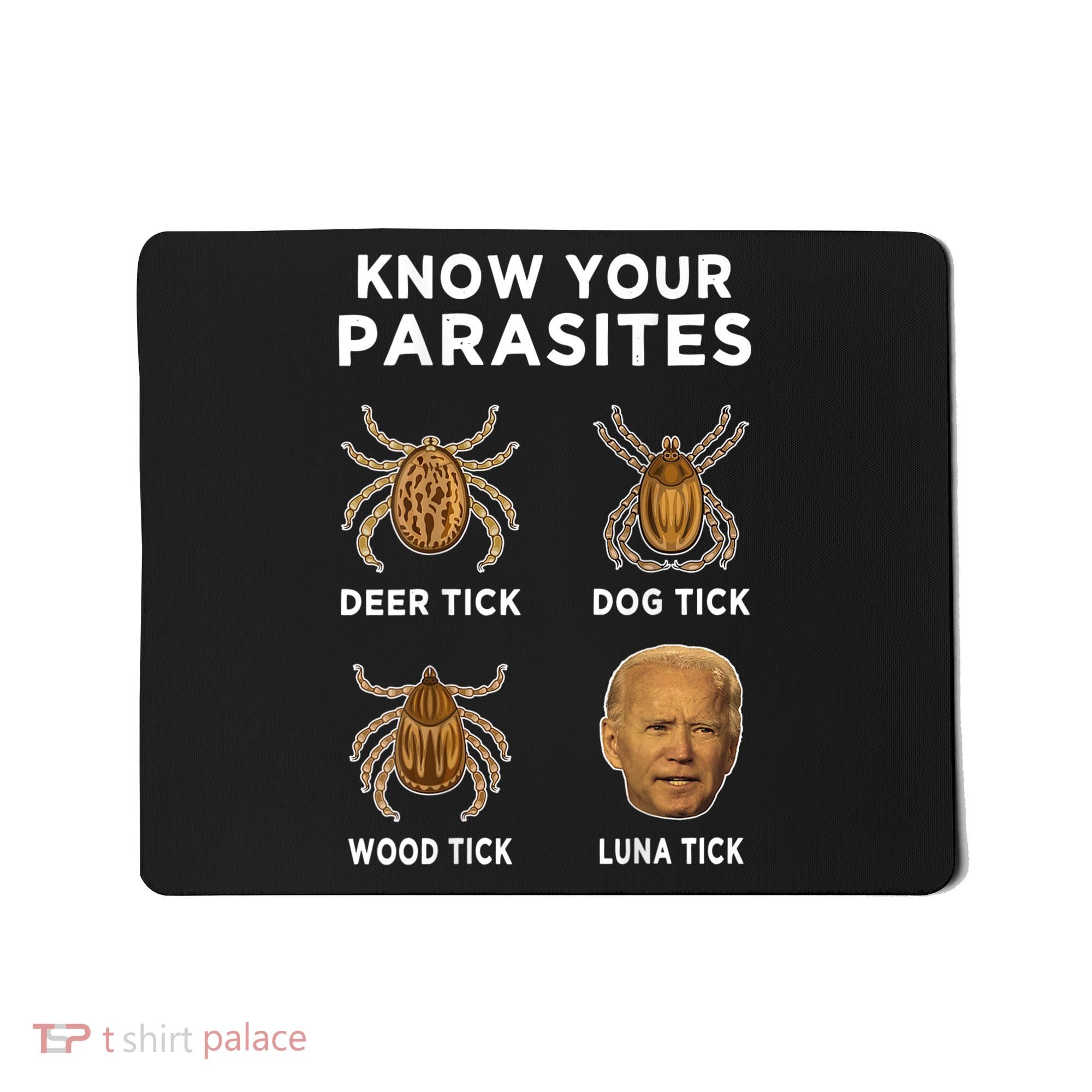 Know Your Parasites Funny Anti Joe Biden (On Back) Mousepad