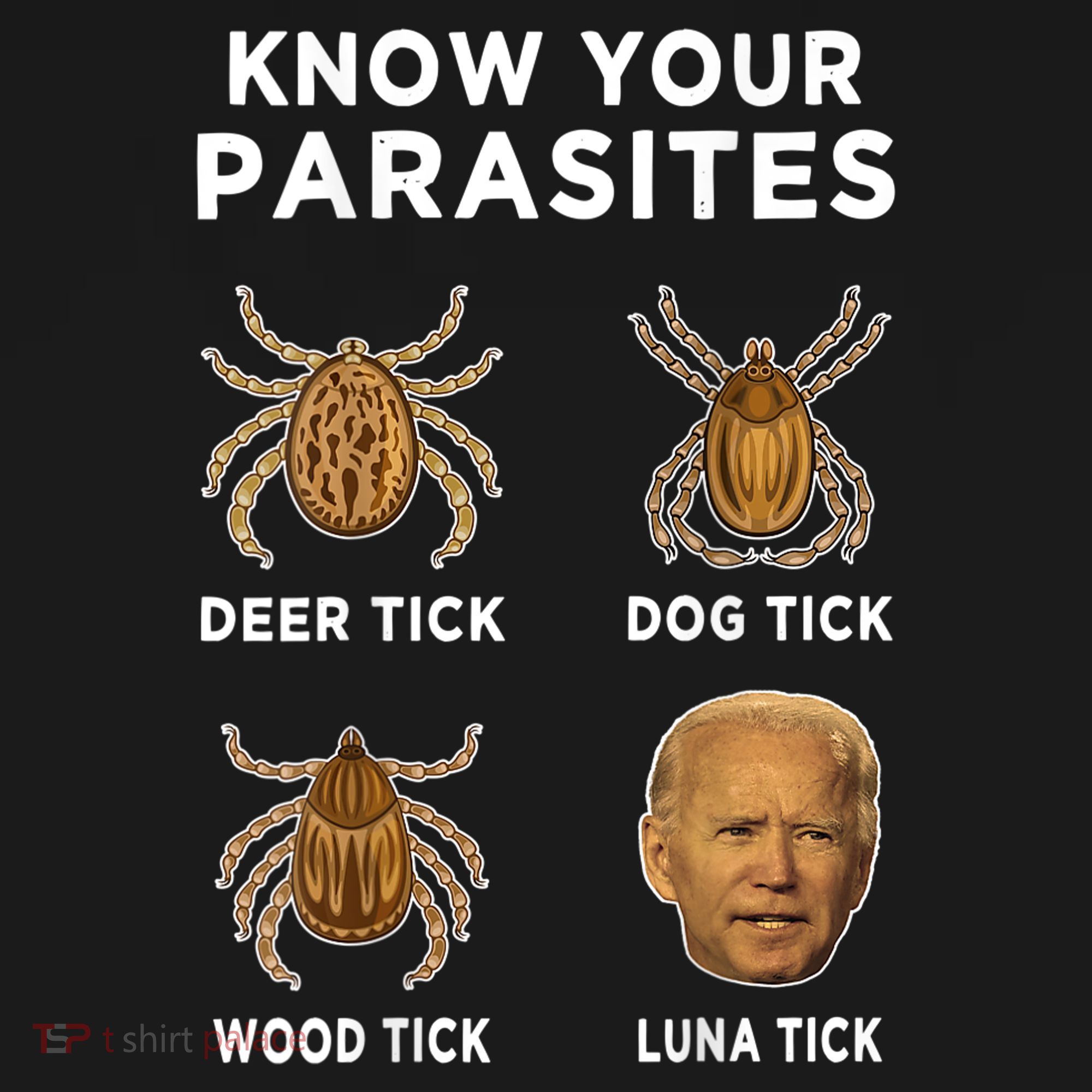 Know Your Parasites Funny Anti Joe Biden (On Back) Women's Tank Top