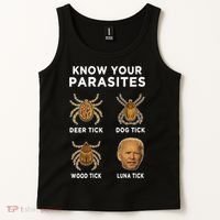 Know Your Parasites Funny Anti Joe Biden (On Back) Tank Top thumb 2
