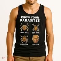 Know Your Parasites Funny Anti Joe Biden (On Back) Tank Top thumb 3