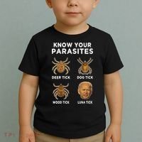 Know Your Parasites Funny Anti Joe Biden (On Back) Toddler T-Shirt thumb 2