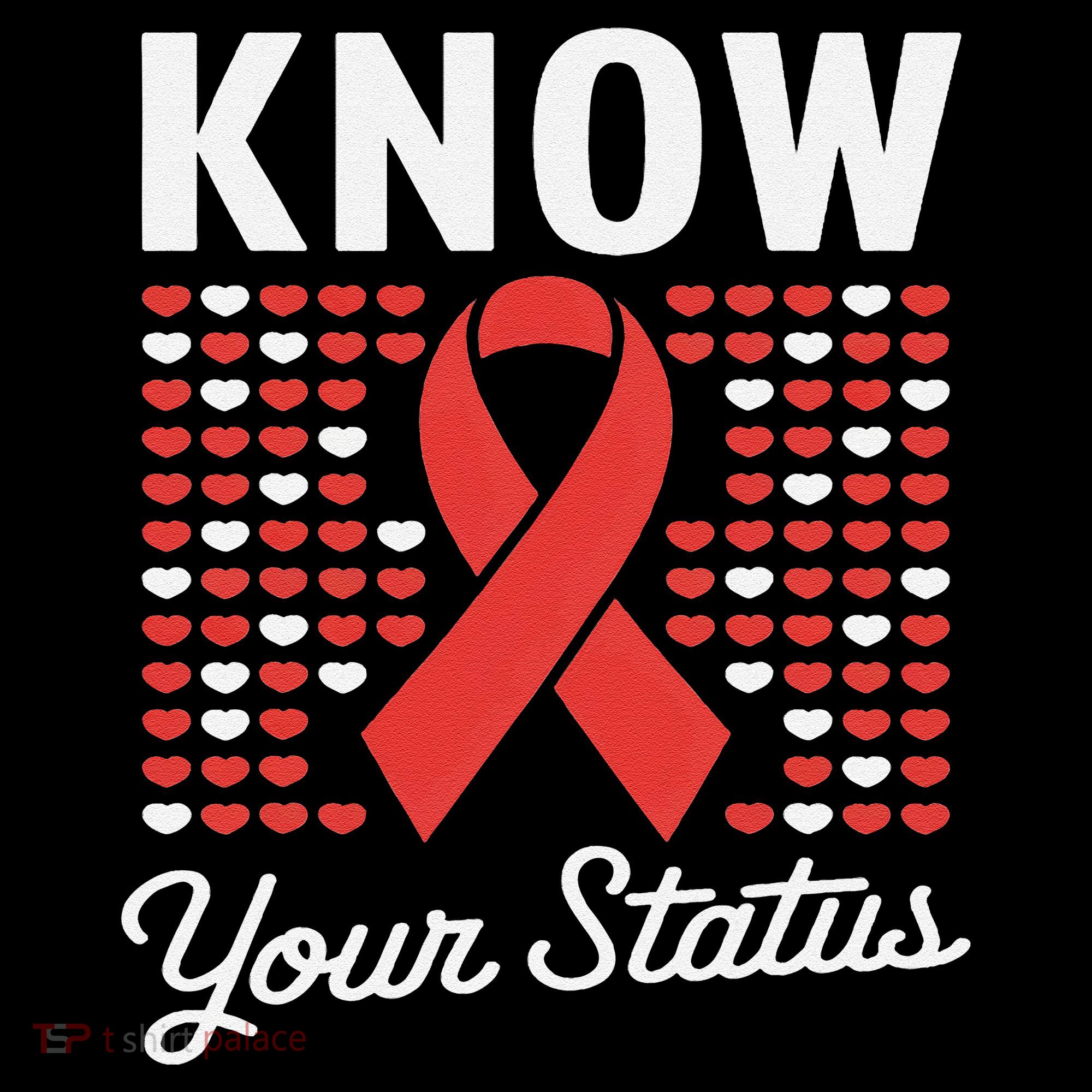 Know Your Status Red Ribbon And Hearts Hiv & Aids Awareness Coffee Mug