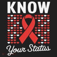 Know Your Status Red Ribbon And Hearts Hiv & Aids Awareness Beanie thumb 2