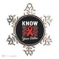 Know Your Status Red Ribbon And Hearts Hiv & Aids Awareness Ornament thumb 0
