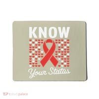 Know Your Status Red Ribbon And Hearts Hiv & Aids Awareness Mousepad thumb 0