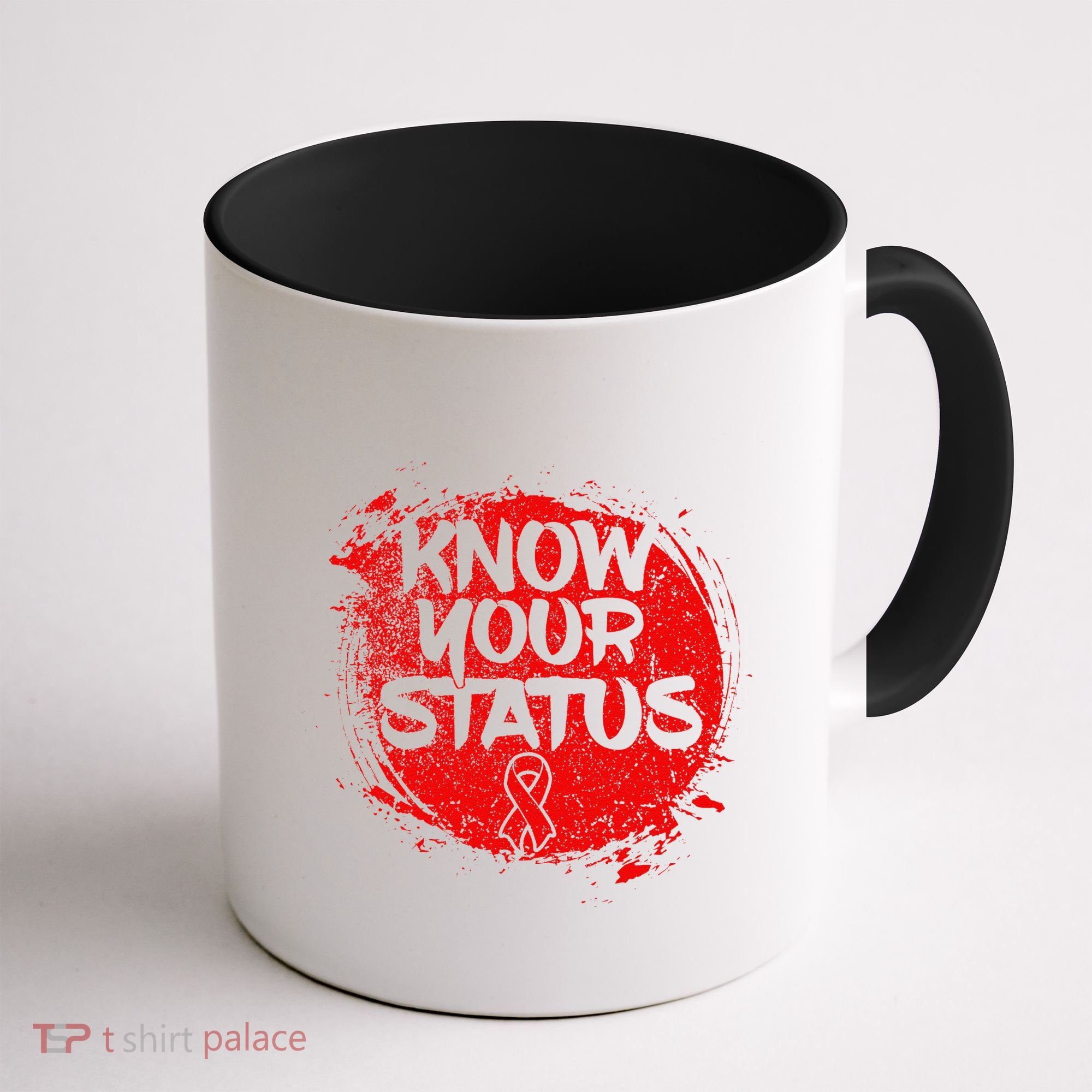 Know Your Status World Hiv Aids Awareness Day Red Ribbon Coffee Mug