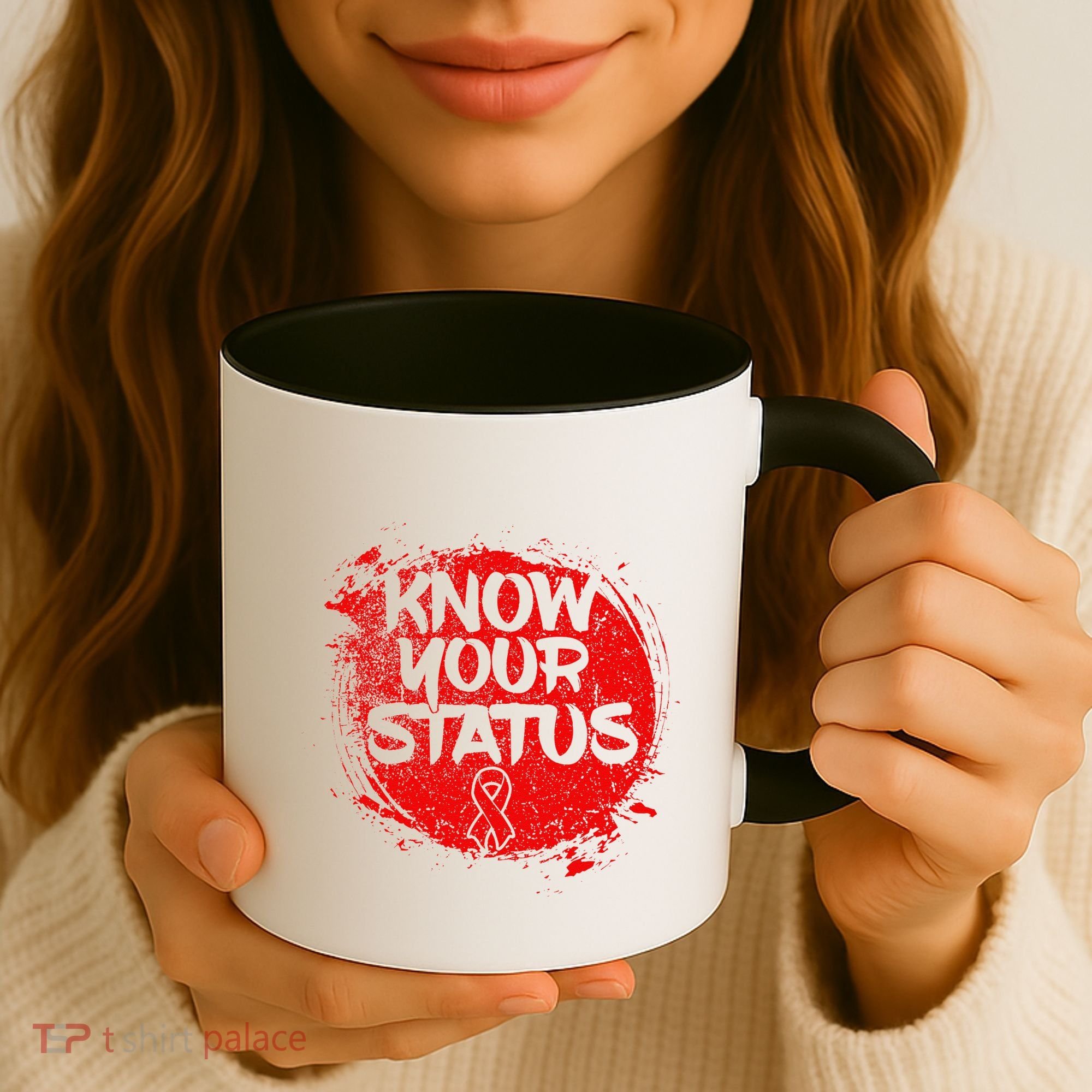 Know Your Status World Hiv Aids Awareness Day Red Ribbon Coffee Mug
