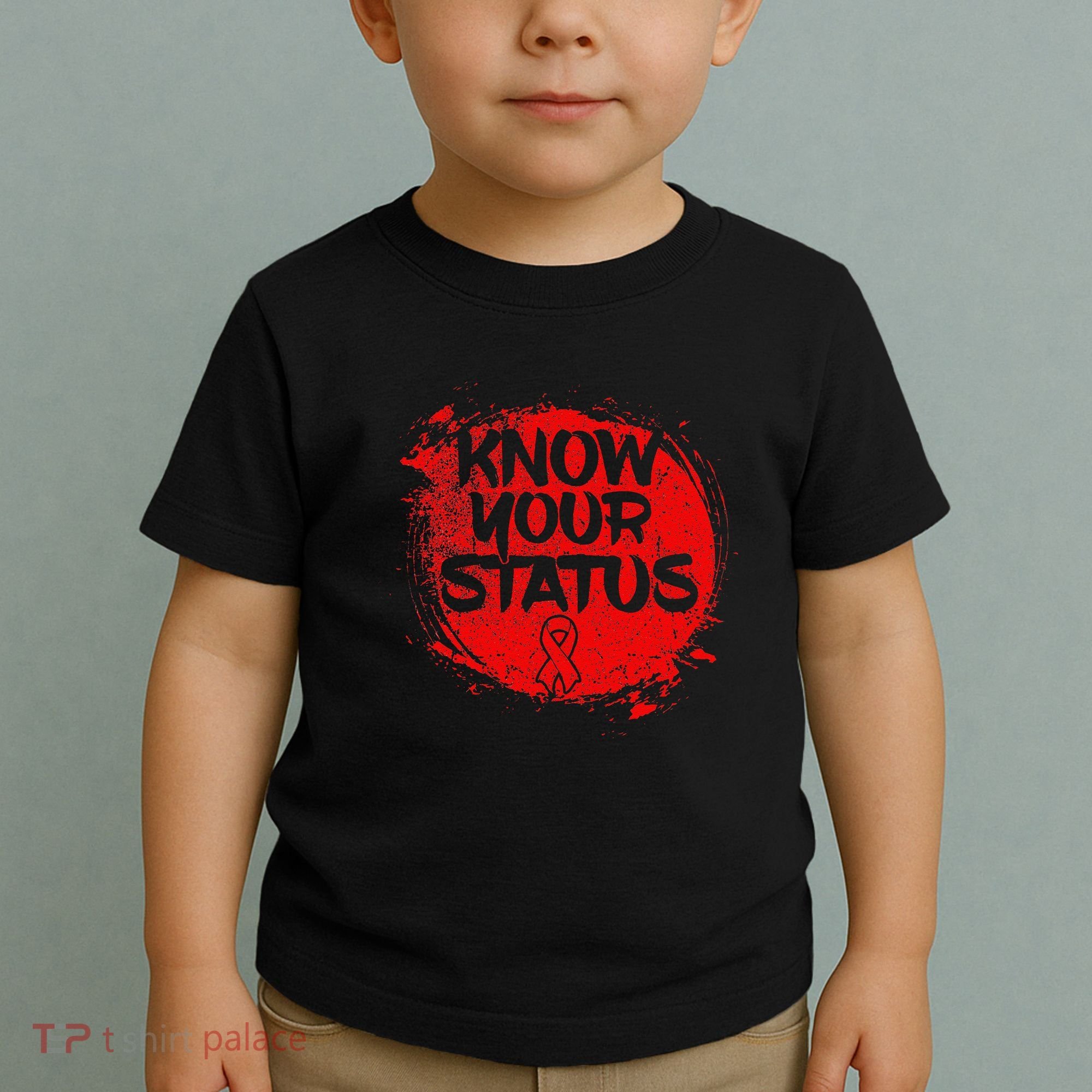 Know Your Status World Hiv Aids Awareness Day Red Ribbon Toddler T-Shirt