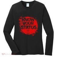 Know Your Status World Hiv Aids Awareness Day Red Ribbon Women's Long Sleeve Shirt thumb 0