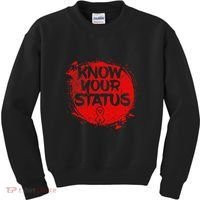 Know Your Status World Hiv Aids Awareness Day Red Ribbon Kids Sweatshirt thumb 0