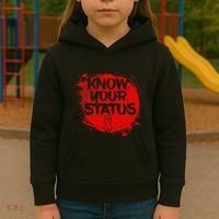 Know Your Status World Hiv Aids Awareness Day Red Ribbon Kids Hoodie thumb 3