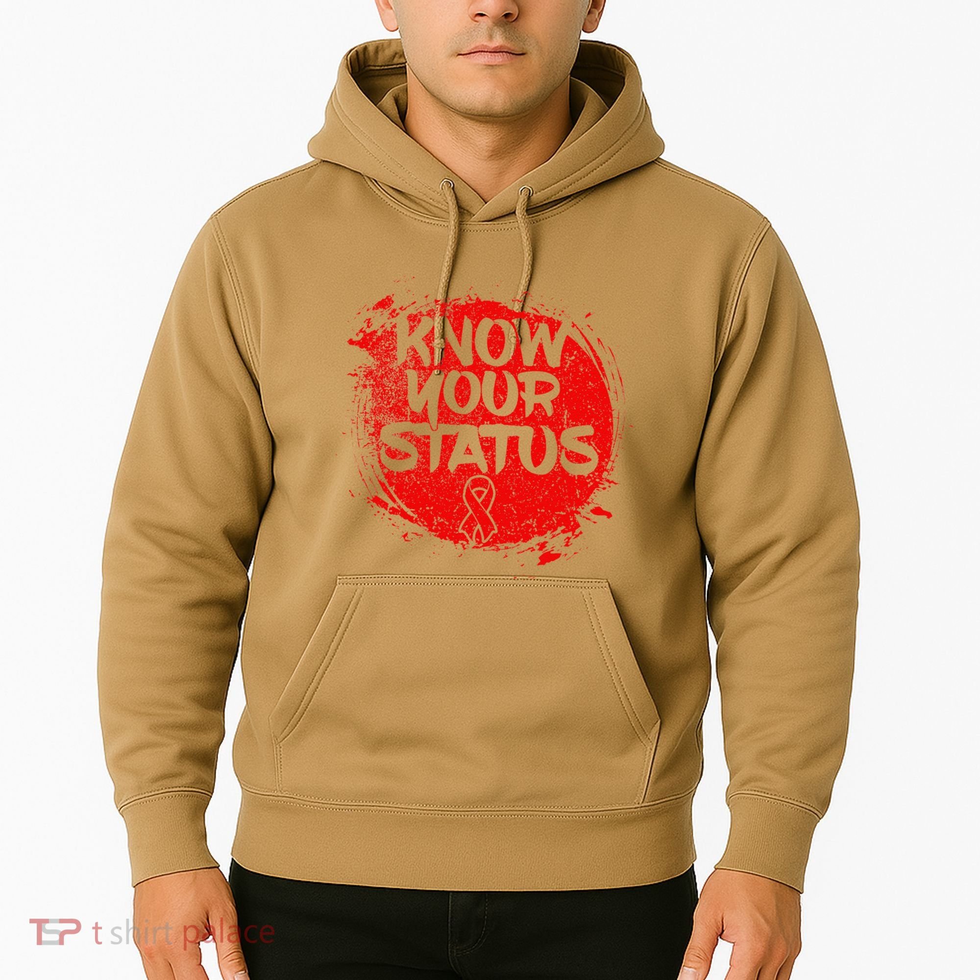 Know Your Status World Hiv Aids Awareness Day Red Ribbon Hoodie