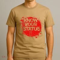 Know Your Status World Hiv Aids Awareness Day Red Ribbon T-Shirt thumb 3