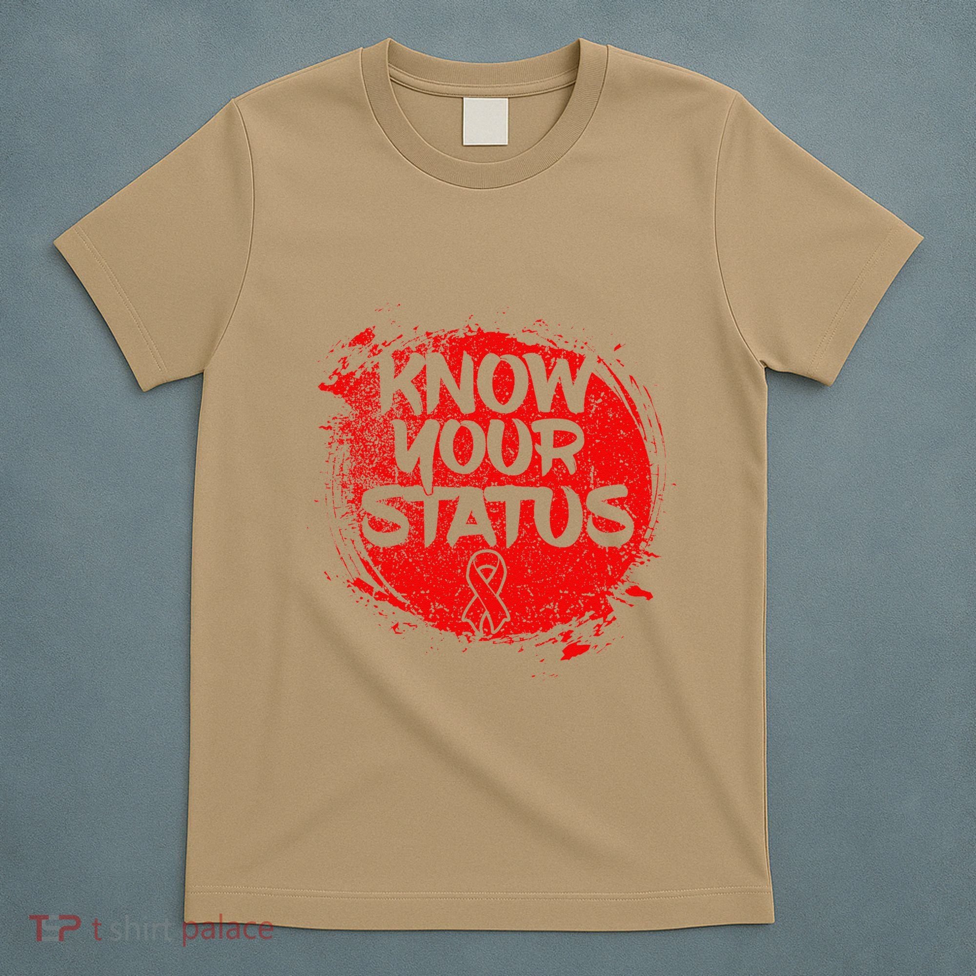 Know Your Status World Hiv Aids Awareness Day Red Ribbon T-Shirt