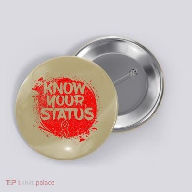 Know Your Status World Hiv Aids Awareness Day Red Ribbon Button