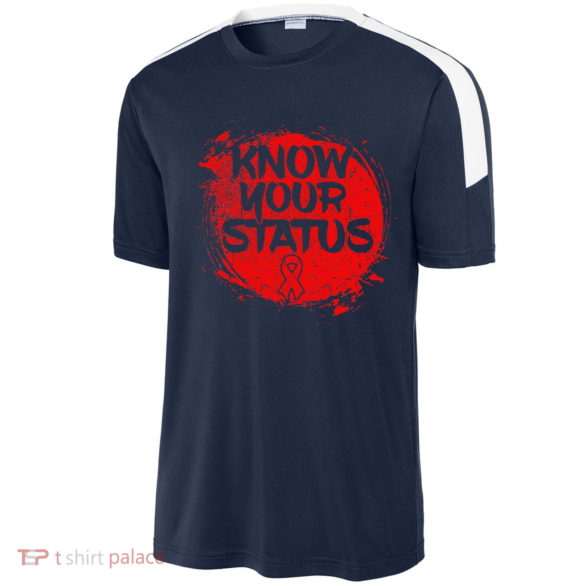Know Your Status World Hiv Aids Awareness Day Red Ribbon Sport-Tek Competitor United Soccer Jersey