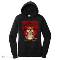 Keep Your Tiny Hands Off Canada Is Not For Sale Funny Women's Hoodie thumb 0
