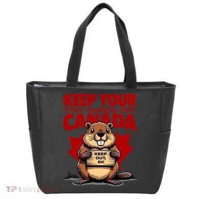 Keep Your Tiny Hands Off Canada Is Not For Sale Funny Tote Bag