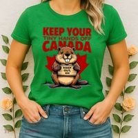 Keep Your Tiny Hands Off Canada Is Not For Sale Funny Women's T-Shirt thumb 2